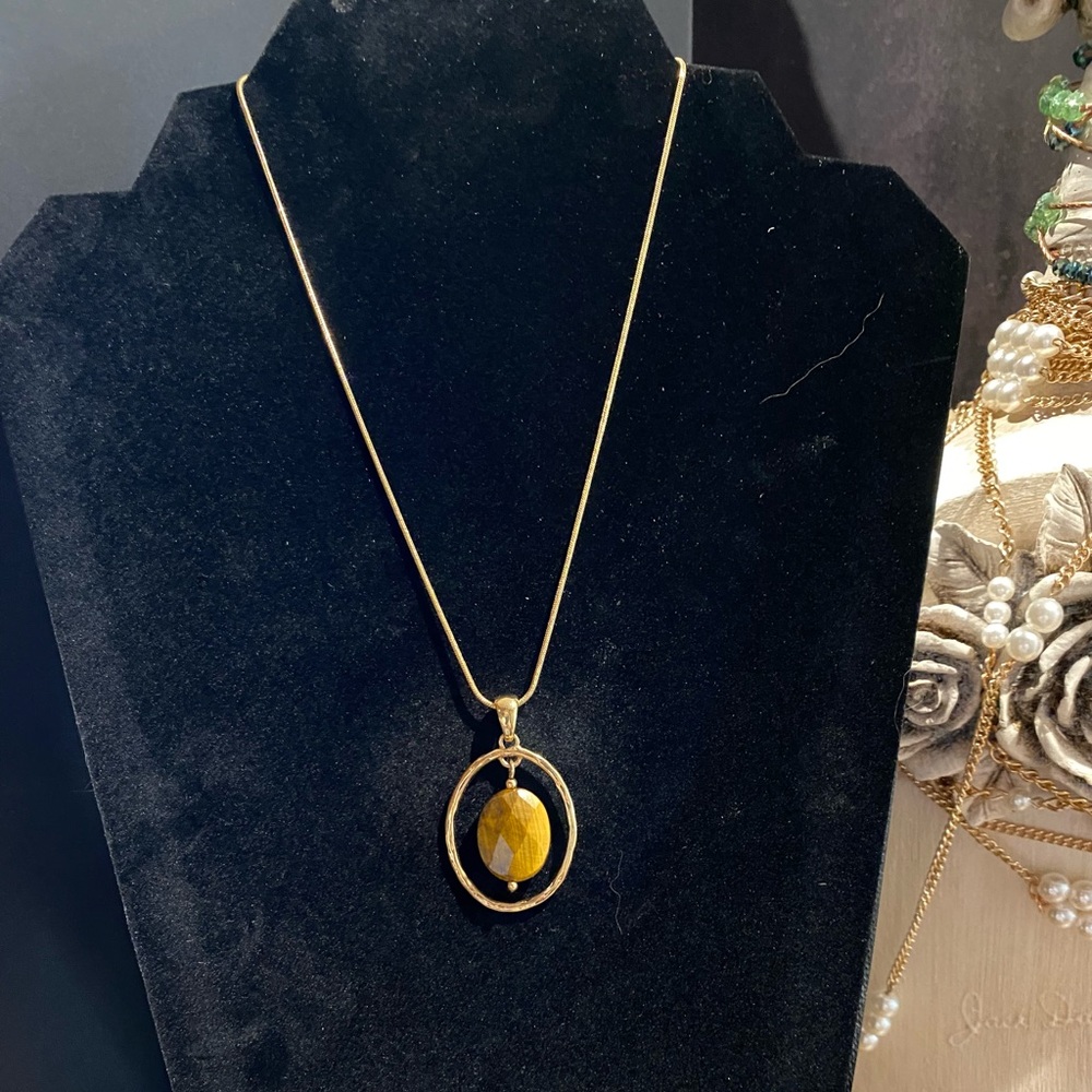 Lia Sophia Tuscan Tiger’s Eye Necklace.